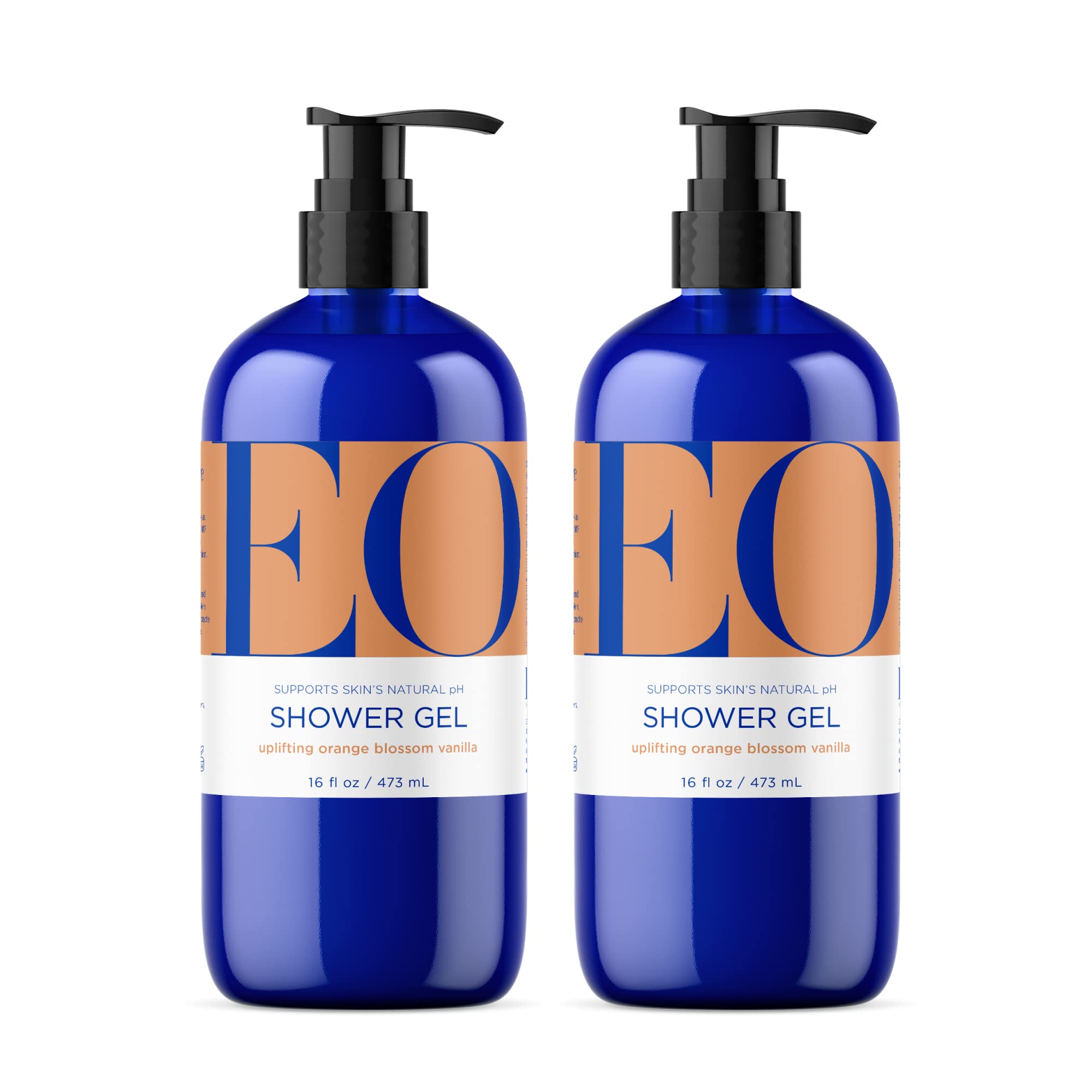 Photo 1 of EO Shower Gel Body Wash, 16 Ounce (Pack of 2), Orange Blossom and Vanilla, Organic Plant-Based Skin Conditioning Cleanser with Pure Essentials Oils