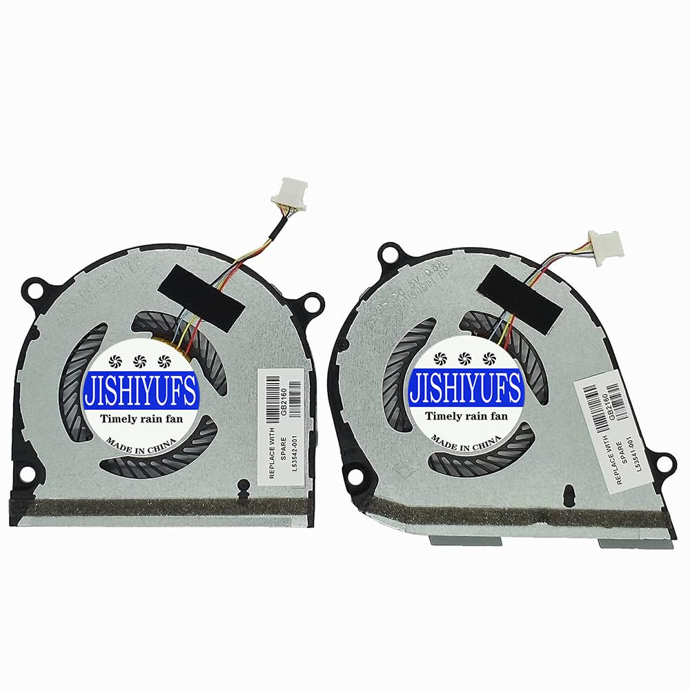JISHIYUFS Replacement New CPU+GPU Cooling Fan for HP Envy X360 15-DS 15-DR 15M-DS 15M-DS0011DX 15-DS0013NR 15-DS0003CA 15-DS0013CA TPN-W142 TPN-W143 L53542-001111013 L535 41-001 DC5V