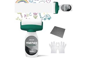 MOLLOR White Paint, 500g White Paint for Wall Touch up Paint for Walls, Paint Roller Kit for Flat, Ceiling Wall, White Wall P