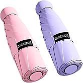 Trenovo Travel Mini Compact Folding Umbrella with Case - UV Sun & Rain Protection, Lightweight Portable Pocket Umbrella for Women Men Kids, Fits Purse Backpack