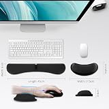 ZIBLY Wrist Rest Keyboard and Mouse Set Anti-Slip Memory Foam Black view 2