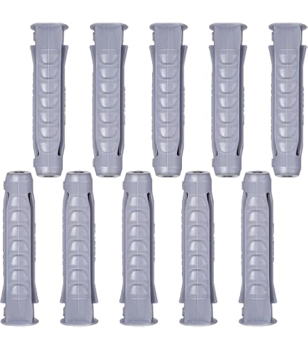 Uxcell M12 X 60mm Plastic Expansion Wall Anchors – 25-Pack, Gray, For Lag Screws & Particleboard Screws
