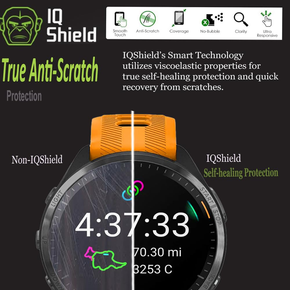 IQShield Screen Protector Compatible with Garmin Forerunner® 970/570/965 (47mm) (6-Pack) Ultra Thin, Anti-Scratch Anti-Bubble Clear TPU Film