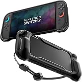 Spigen Rugged Armor Designed for Nintendo Switch 2 Case (2025) Protective Handheld Case with Ergonomic Grip and Strap (Not Compatible with Switch Dock) - Matte Black | 2025, Protective, Ergonomic Grip, Strap, Matte Black