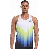 Sanken Men's Seamless Running Tank Tops Ultra Lightweight Marathon Singlets Breathable Race Vests Quick Dry Sleeveless Shirt