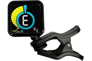 KLIQ UberTuner-Max, USB Rechargeable Clip-On Tuner for Guitar, Bass, Violin, Ukulele & All Instruments, Fast & Accurate Chrom