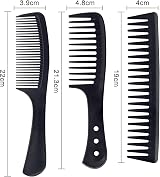 Sularpek 3 Pc Wide Tooth Carbon Fiber Hair Comb Set Anti-Static view 2