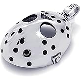 Jonline24h Stainless Steel Halloween Jason Mask Mens Necklace Pendant - Silver Black, 18"-26" Chain