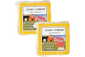 WISCONSIN CHEESE AND SAUSAGE COMPANY Wisconsin Cheese Company - 100% Wisconsin Colby Cheese - 15 oz. (Pack of 2 Blocks) Great for Cheese and Crackers, Charcuterie Boards & Gifts. Premium Wisconsin Cheese