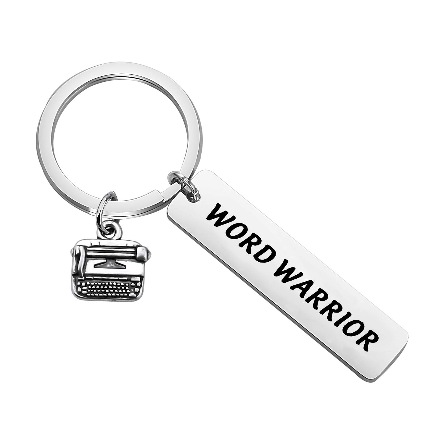 CENWA Writers Gift Typewriter Jewelry Author Gift Word Warrior Cuff Bracelet Typewriter Writer Author Keychain Novelist Gift Ideas for Writers, Teachers, Editor (Word Warrior k)