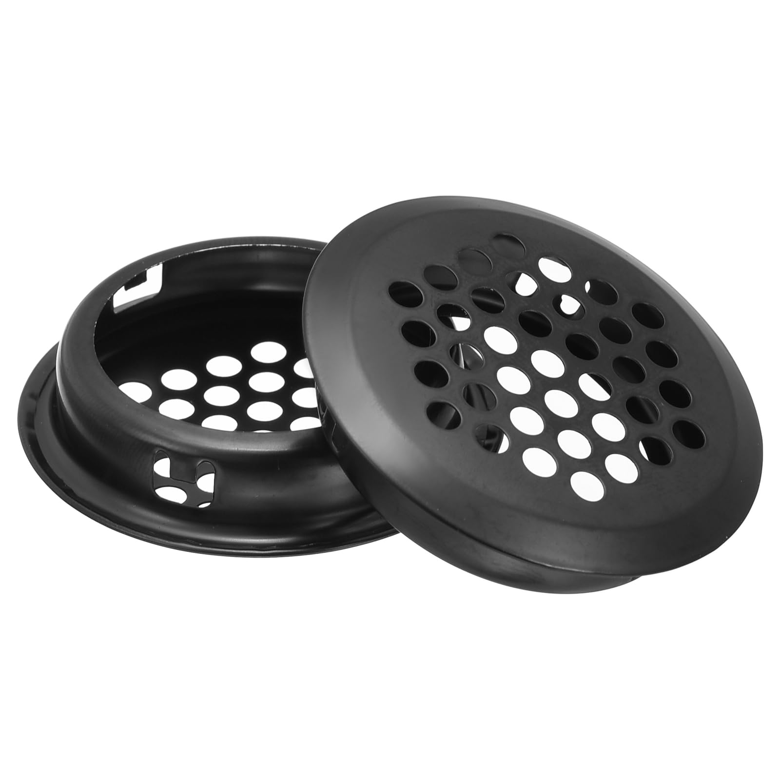 uxcell 35mm(1-3/8") Circular Soffit Vent, 10pcs Stainless Steel Round Air Vents Mesh Hole Louver for Kitchen Bathroom Cabinet, Black