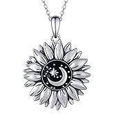 qielizhu Sunflower Necklace 925 Sterling Silver Sunflower Necklace for Women You are My Sunshine Gifts Sunflower Jewelry Gifts for Women