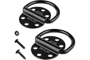JCHL D-Rings Tie Downs Anchors Heavy Duty Steel 3600 Pound Capacity Lashing Rings for Loads on Trailers Trucks RV Campers Vans ATV SUV Boats Tie Down Ring with Screws&Bolts (2-Packs)