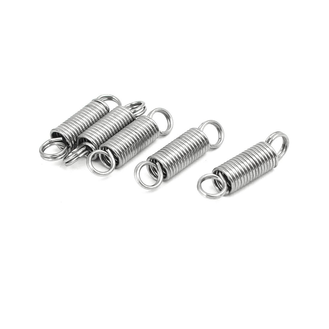 Sourcingmap 0.8mmx6mmx25mm 304 Stainless Steel Tension Springs Silver Tone 5pcs