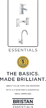 Bristan Essentials Mios Bathroom Basin Taps 3/4 Inch Chrome Plated view 4