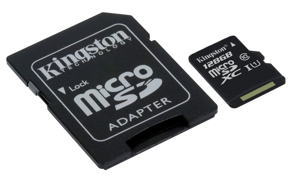 Kingston Canvas Select (SDCS/128GB) MicroSDClass 10 UHS-I Speeds Up to 80 MB/s Read (SD Adapter Included) - Bring Your HD Videos to Life