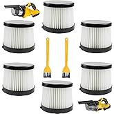 DCV501HB DCV5011H Replacement HEPA Filters for DEWALT 20V Cordless Handheld Vacuum - Washable & Reusable 6 Pack - Compatible with Makita, KXX, TengXcel, CAMXTOOL