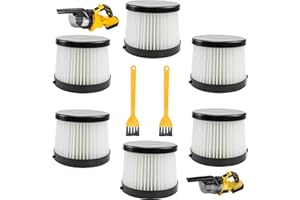 DCV501HB DCV5011H Replacement HEPA Filters for DeWALT 20V Cordless Handheld Vacuum - Washable & Reusable 6 Pack - Compatible 