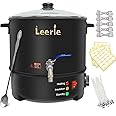 Leerie 10Qts/20Lbs Commercial Wax Melter for Candle Making, L10 Extra Large Electric Wax Melting Pot Kit for Candle Making Business with Heating Core Brass Spout & Temp Control & Heat Resistant Handle