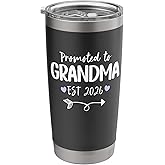 Promoted to Grandma 2026 Pregnancy Announcement Stainless Steel Insulated Tumbler