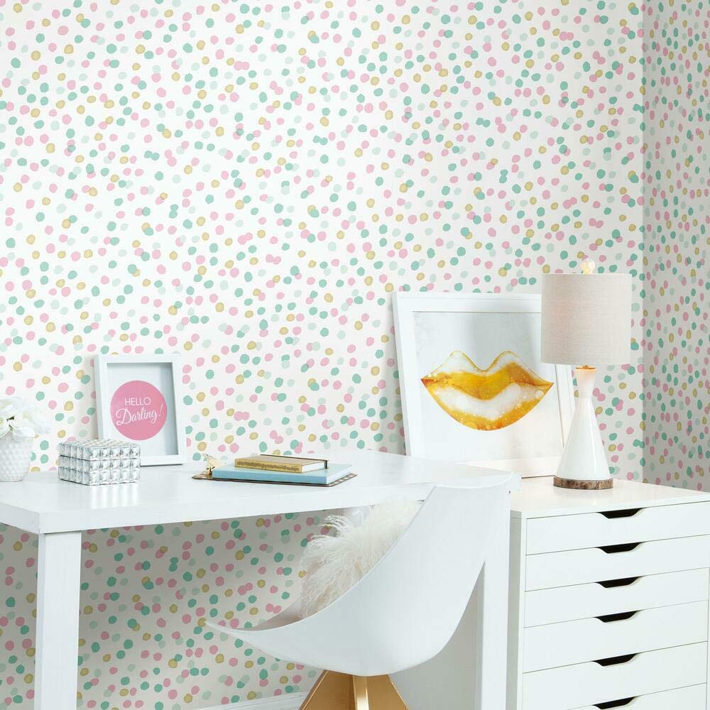 RoomMates Pink & Blue Glitter Confetti Wallpaper RMK3504WP
