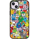 CASETiFY Impact iPhone 14 Plus Case [4X Military Grade Drop Tested / 8.2ft Drop Protection] - Fun Friends by Jon Burgerman - Glossy Black