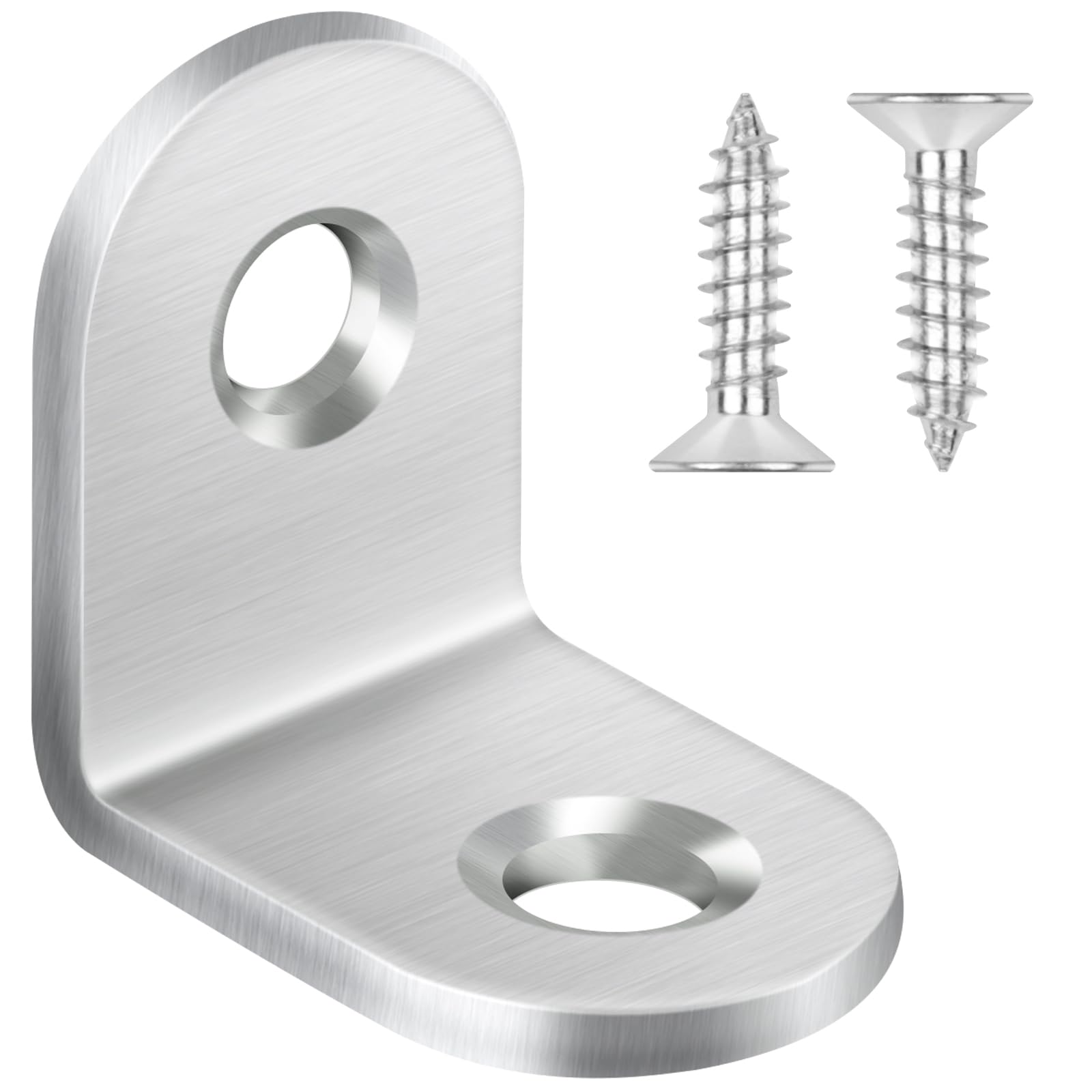 Bolatus 20Pcs Small L Brackets, 20x20x16mm Stainless Steel Angle Brackets with Screws, Corner Bracket for Wood Furniture Desk Drawer, Silver