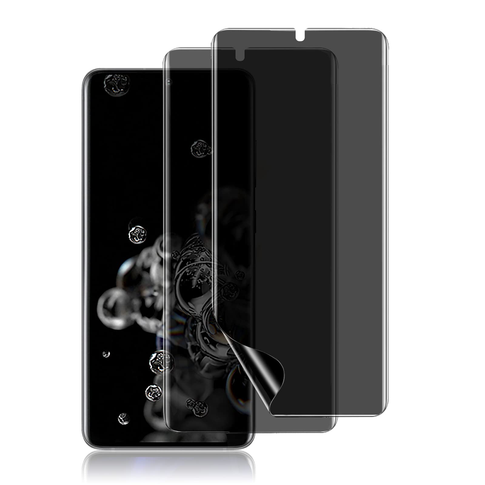 Photo 1 of PHISIMOO [2 Pack] Compatible with Samsung Galaxy S20 Ultra 5G 6.9-inch Privacy Screen Protector, Anti-Spy Flexible TPU Film, Support Fingerprint Unlock, Easy Installation, Full Coverage, Bubble Free