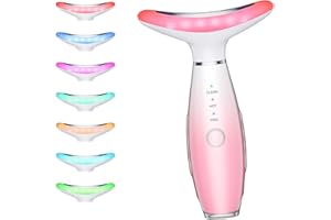 MOSNAMI Facial and Neck Beauty Massager,7-in-1 Face and Neck Beauty Device,at Home Face Sculpting Tool for Skin Care (Pink)