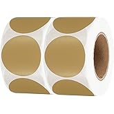 PATIKIL 1.5 Inch Round Thermal Label Stickers, 2Rolls/Total 1000Pcs Circle Direct Thermal Sticker Labels Self-Adhesive Thermal Printer Stickers for Business Classroom Office, Brown