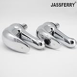 JASSFERRY Chrome Basin Taps Pair Hot Cold 1/2" Faucets with Lever Handles view 5
