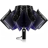 Trenovo Windproof Automatic Inverted Umbrella – Compact Folding with Sun UV Protection, Portable Travel Umbrella for Car & Backpack