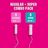FLO Organic Cotton Non-Applicator Tampons Combo Pack 16 Tampons 8 Regular 8 view 3