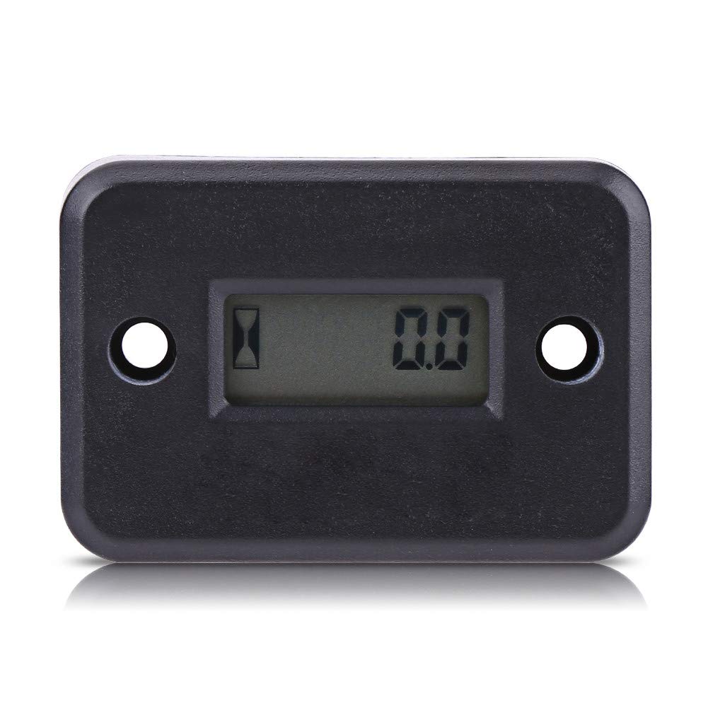 Digital Vibration Hour Meter Gauge Waterproof Vibration Hour Meter Engine Hour Meter for All Vibrating Machine Motorcycle ATV Boat Marine (Black)
