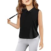 Haloumoning Girls Athletic Sleeveless Golf Polo Shirts Kids Quarter Zip Quick Dry Workout Tank Tops 5-14 Years