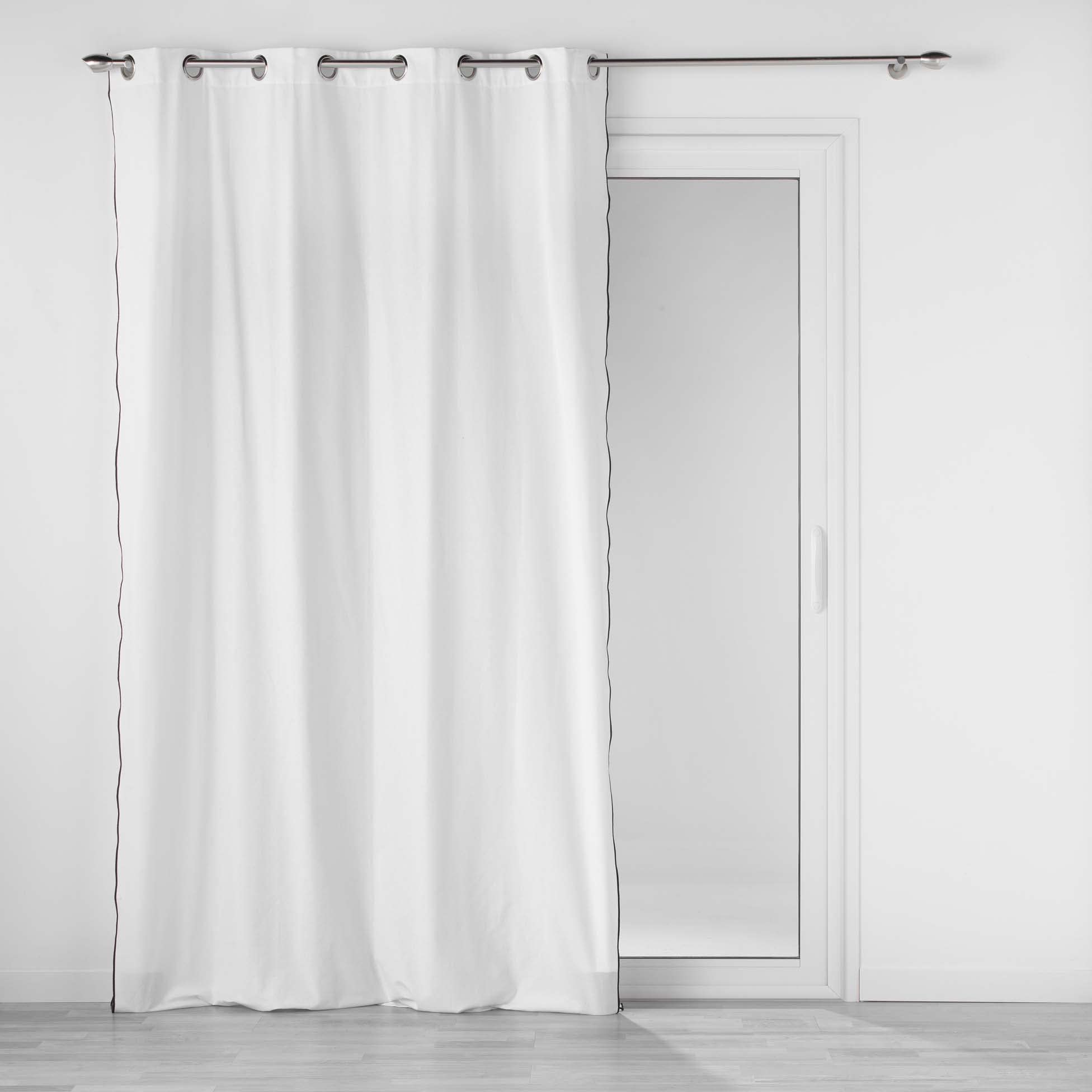 Douceur d'Intérieur 140 x 240 cm Recycled Cotton Plain Mistraline Eyelet Curtains White — image 1