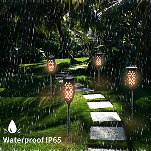 image for PeiLight Solar Lights Outdoor Torch Light 3 Modes Dancing Flames Water