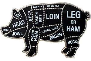 REAL SIC Pig Butcher Cuts Enamel Pin - Pork Diagram Lapel Pin for Hats, Jackets, Aprons, Backpacks and Bags