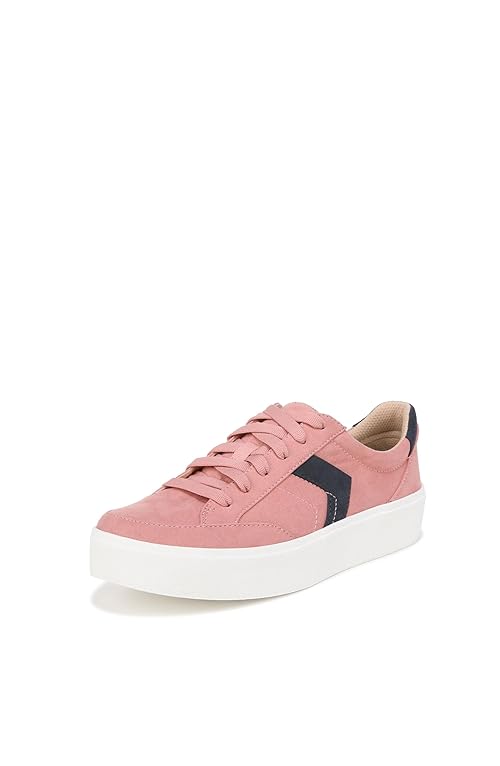 Dr. Scholl's Womens Madison Lace Sneaker Oxford Rose Pink Microfiber 7 M