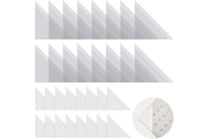 PAJEAN 16 Packs Desk Calendar Corner Protectors Plastic Peel and Stick Calendar Corners Protectors with Double Sided Adhesive Tape for Keep Paper Flat and Avoid Book Pages Curling, Clear, 3 x 3 Inches