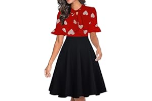 RANPHEE Women Summer Floral Ruffle Sleeve Wear to Work Church Wedding Guest Party Dresses