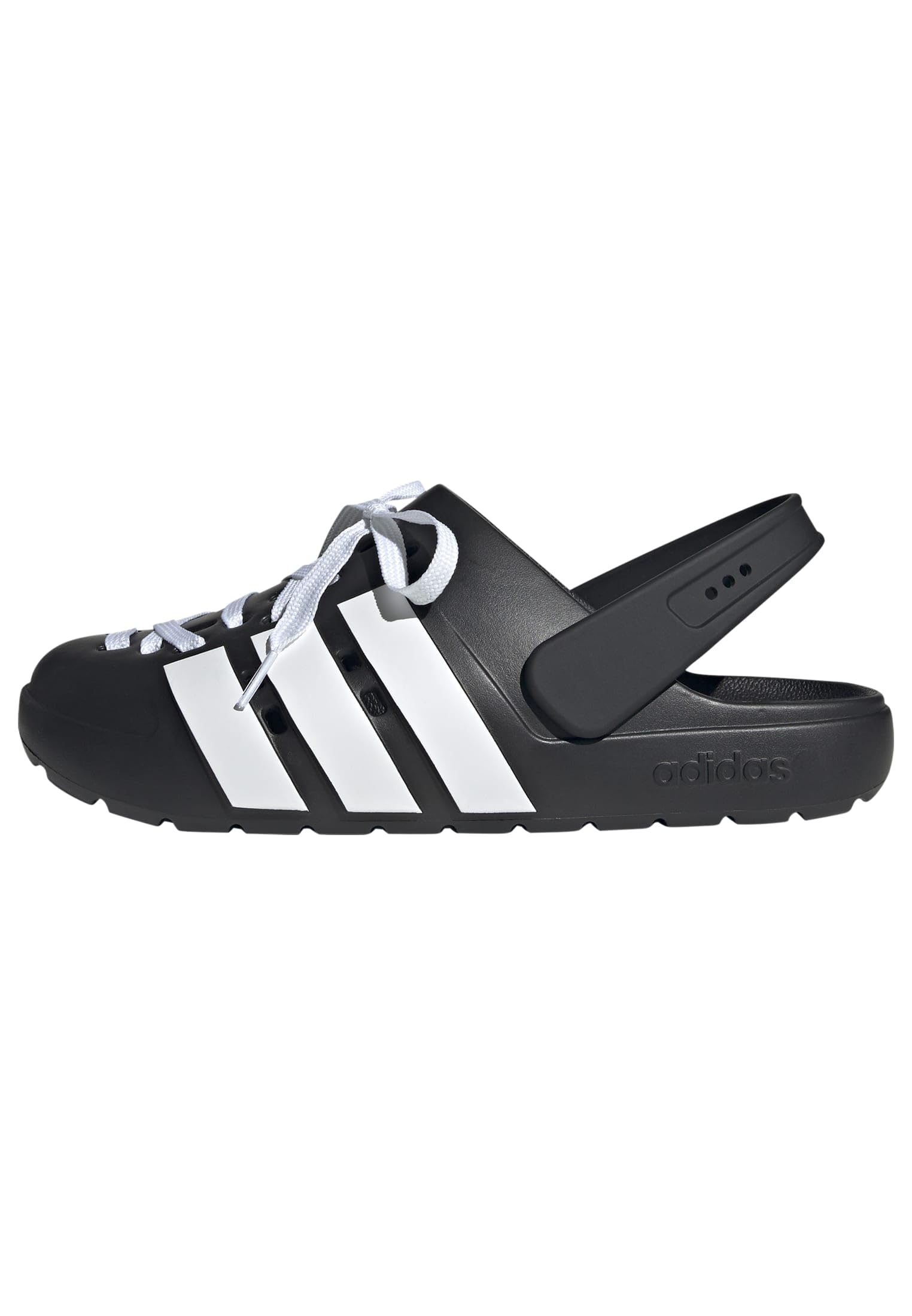 adidas Unisex-Adult Adilette Clog 2.0, Black/White/Black, 11 Image