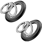 SYNCWIRE Magnetic Phone Ring Holder for MagSafe [2 Pack], 360° Rotation Dual Sided Magnet Grip Cell Phone Ring Stand Finger Kickstand Compatible with iPhone 17 16 15 14 13 12 Pro Max fits MagSafe