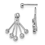 925 Sterling Silver Cubic Zirconia Cz Front Back