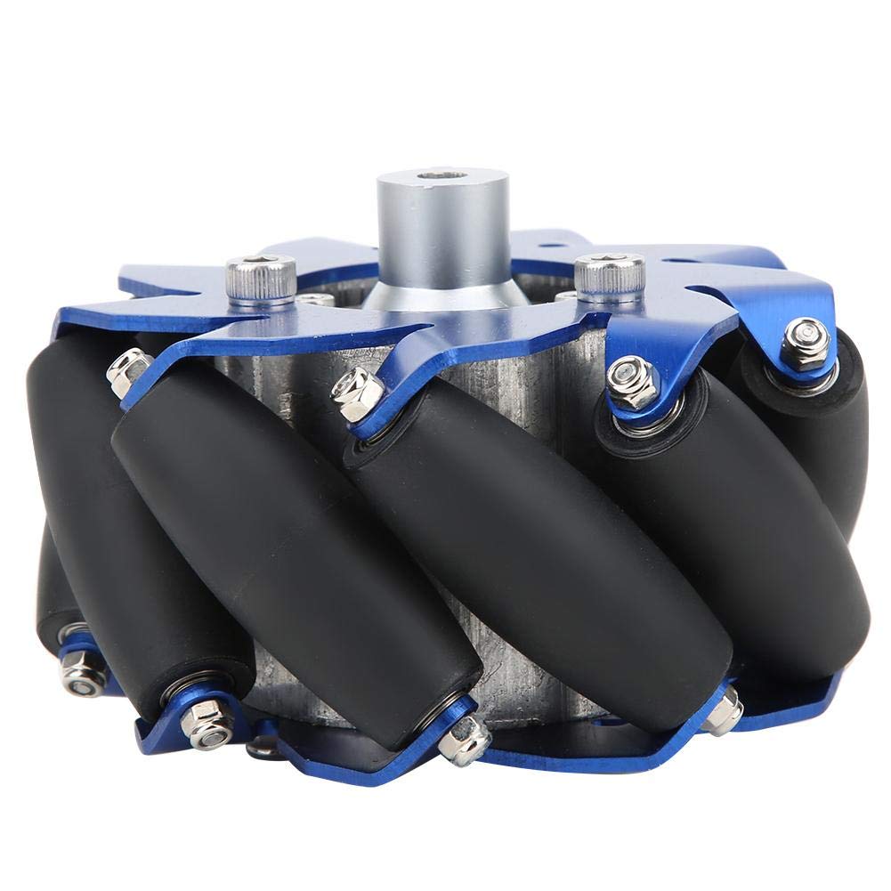 Robot Wheels 4in (Left) Heavy-Duty Aluminum With TPU Rollers For - Main Image