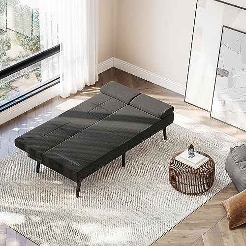 BELLEZE Convertible Sofa Bed with USB Charging Port, Modern Loveseat, Sleeper Sofa, Futon Couch