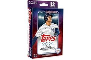 Topps 2024 Baseball Trading Cards, 59 Cards, Series 2 Hanger Pack, Navy/Red/White