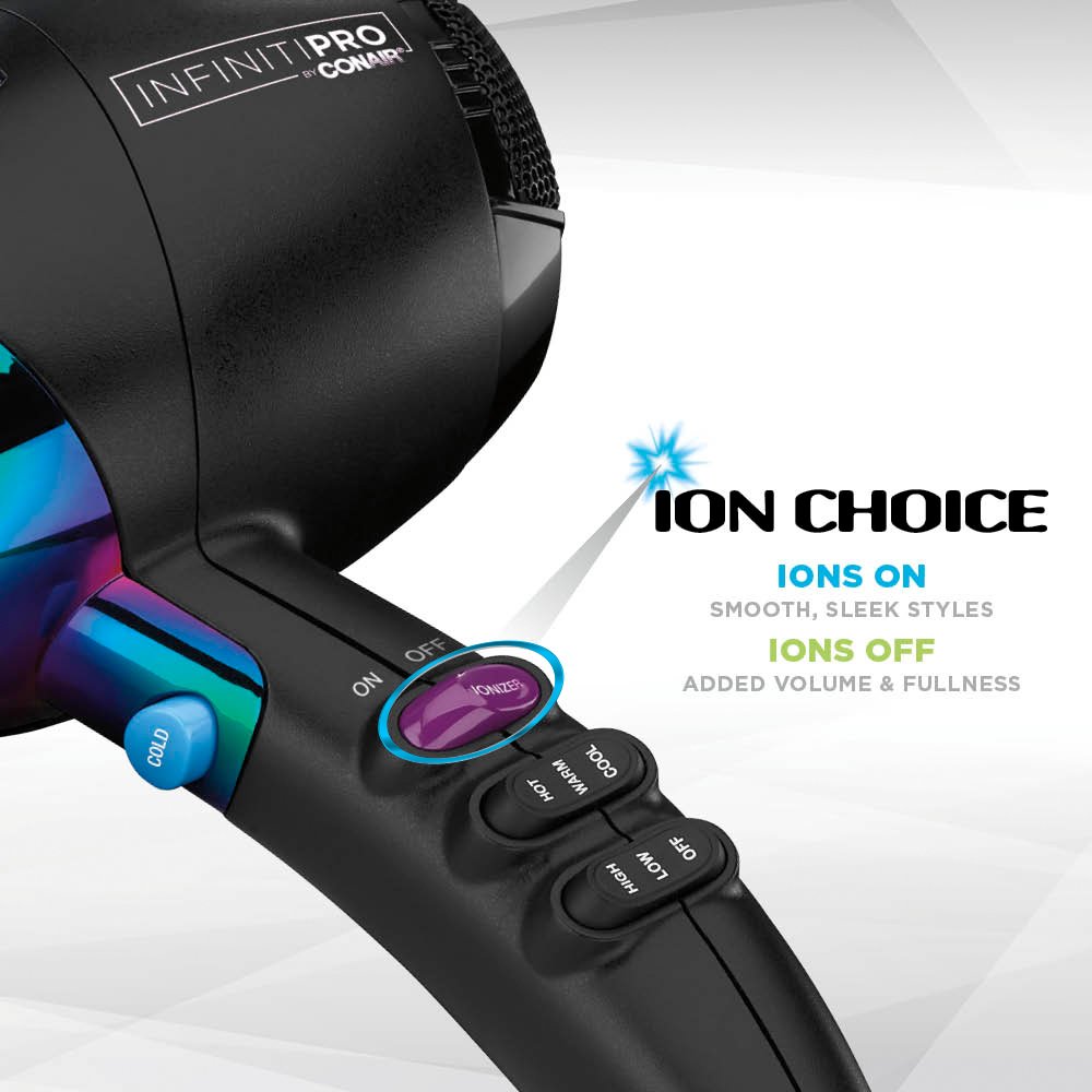 Infinitipro By Conair 1875W Ion Choice Hair Dryer, Rainbow