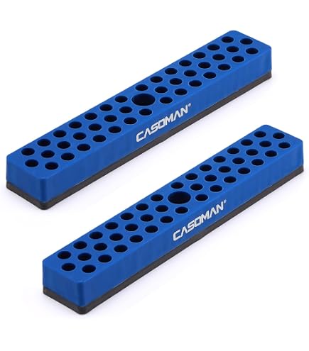 WORKPRO Magnetic Hex Bit Organizer Tray – Holds 1/4" Hex Bits – Scratch Resistant – Blue