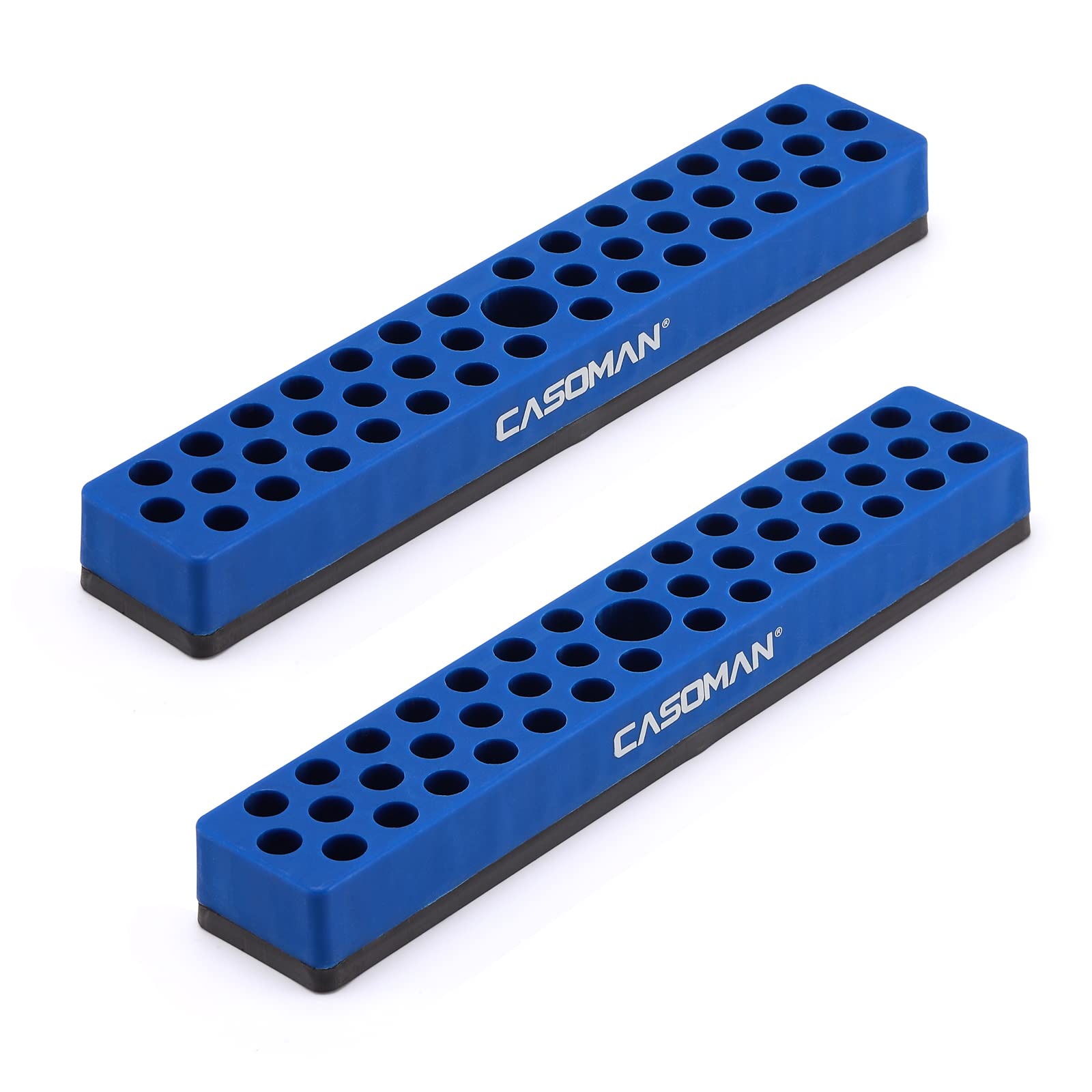 CASOMAN 2PCS 1/4" Hex Bit Organizer with Magnetic Base - Blue, 86 Hole Bit Organizer with Strong Magnetic Base, Magnetic Bit Organizer for Your Specialty — image 1